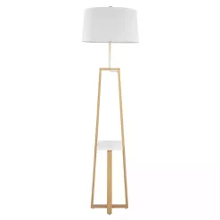 Kirklands Home Golden Triangle Marble Shelf Floor Lamp White Best