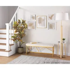 Kirklands Home Golden Triangle Marble Shelf Floor Lamp White Best
