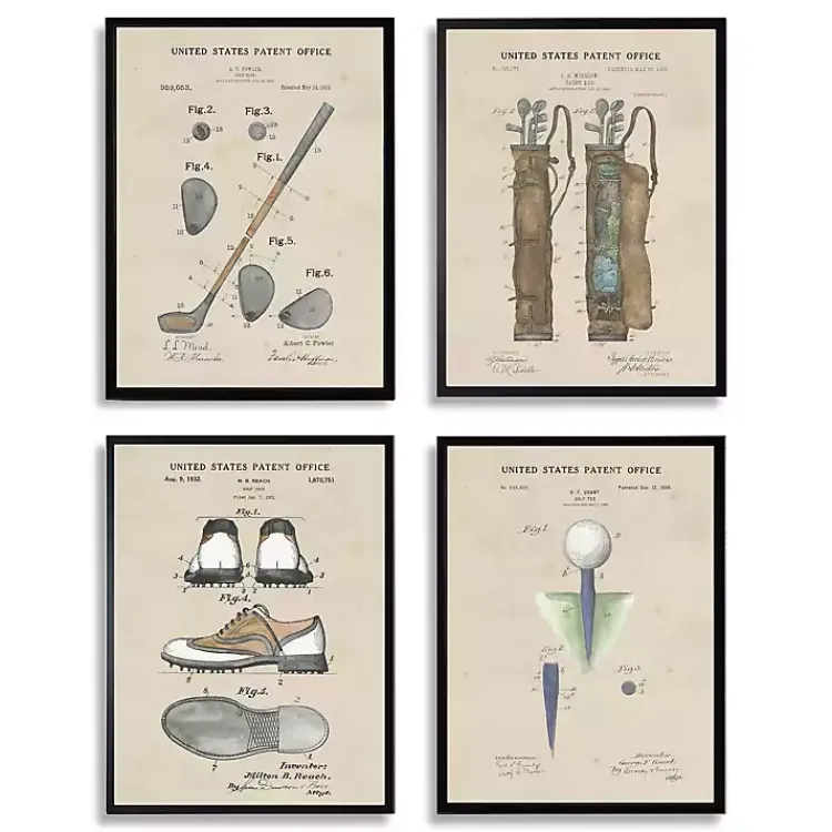 Kirklands Home Golf Patents Framed Art Prints, Set of 4 Discount