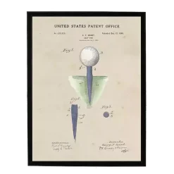 Kirklands Home Golf Tee Patent Framed Art Print Tan Best