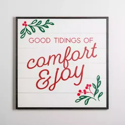 Christmas Art & Wall Decor>Kirklands Home Good Tidings of Comfort & Joy Wall Plaque