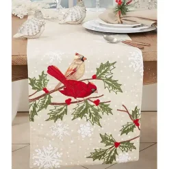 Christmas Dining & Entertaining>Kirklands Home Graceful Birds Christmas Table Runner, 70 in.