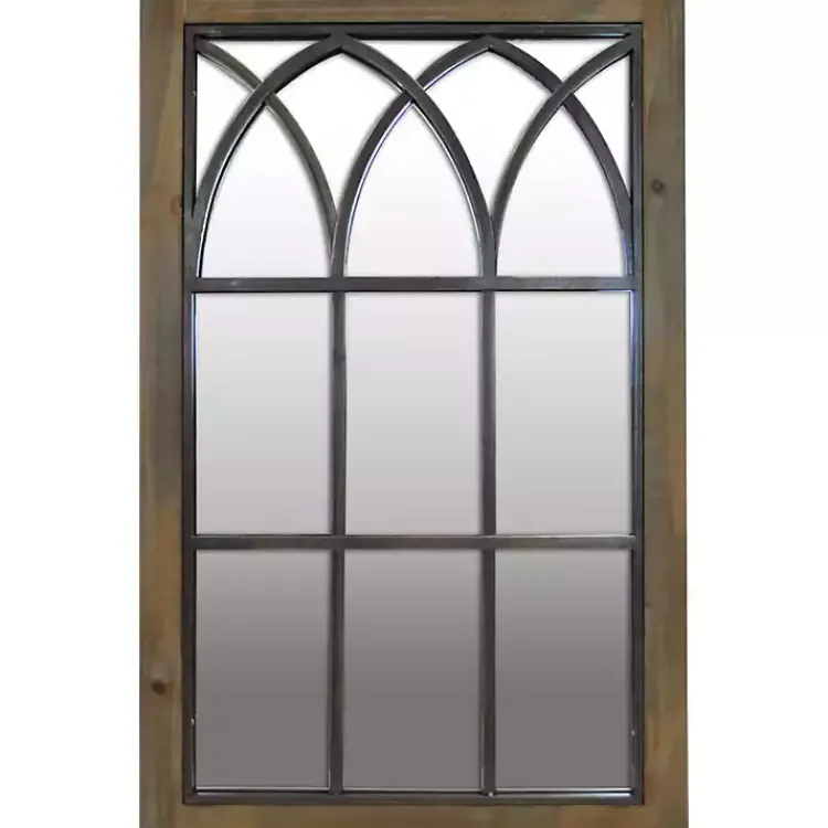 Kirklands Home Grandview Arched Windowpane Mirror Brown Best