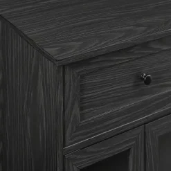 Kirklands Home Graphite Double Door Reeves Cabinet Black New