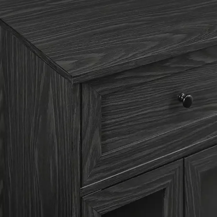 Kirklands Home Graphite Double Door Reeves Cabinet Black New
