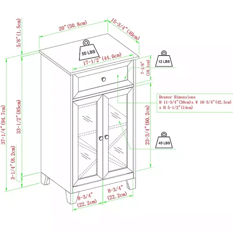 Kirklands Home Graphite Double Door Reeves Cabinet Black New