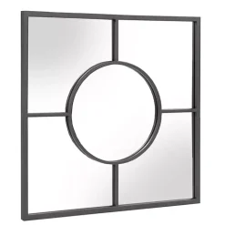 Kirklands Home Graphite Metal Geometric Square Wall Mirror