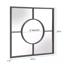 Kirklands Home Graphite Metal Geometric Square Wall Mirror