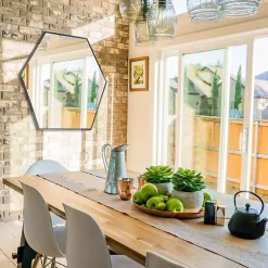 Kirklands Home Graphite Metal Hexagonal Mirror Hot