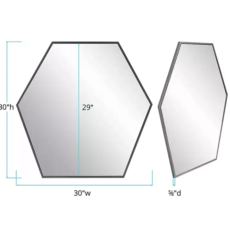 Kirklands Home Graphite Metal Hexagonal Mirror Hot