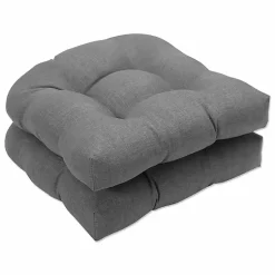 Kirklands Home Graphite Tufted Outdoor Seat Cushions, Set of 2 Gray Discount