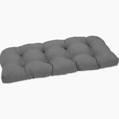 Kirklands Home Graphite Tufted Outdoor Settee Cushion Gray Discount