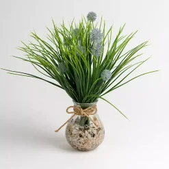Arrangements & Greenery>Kirklands Home Grass and Thistle Arrangement in Glass Vase