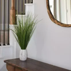 Arrangements & Greenery>Kirklands Home Grass Arrangement in Crackled Cream Pot
