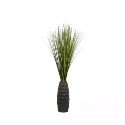 Arrangements & Greenery>Kirklands Home Grass Arrangement in Gunmetal Honeycomb Pot