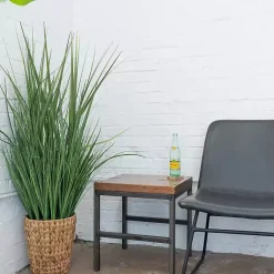 Arrangements & Greenery>Kirklands Home Grass Arrangement in Natural Woven Basket Green