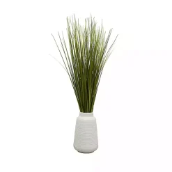 Arrangements & Greenery>Kirklands Home Grass Arrangement in Ringed White Pot, 32 in.
