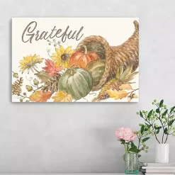 Fall>Kirklands Home Grateful Cornucopia Harvest Canvas Wall Plaque