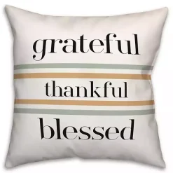 Fall>Kirklands Home Grateful Thankful Blessed Outdoor Throw Pillow