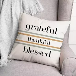 Fall>Kirklands Home Grateful Thankful Blessed Outdoor Throw Pillow