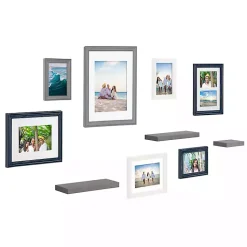 Kirklands Home Gray & Navy 10-pc. Gallery Wall Frame & Shelf Set Online