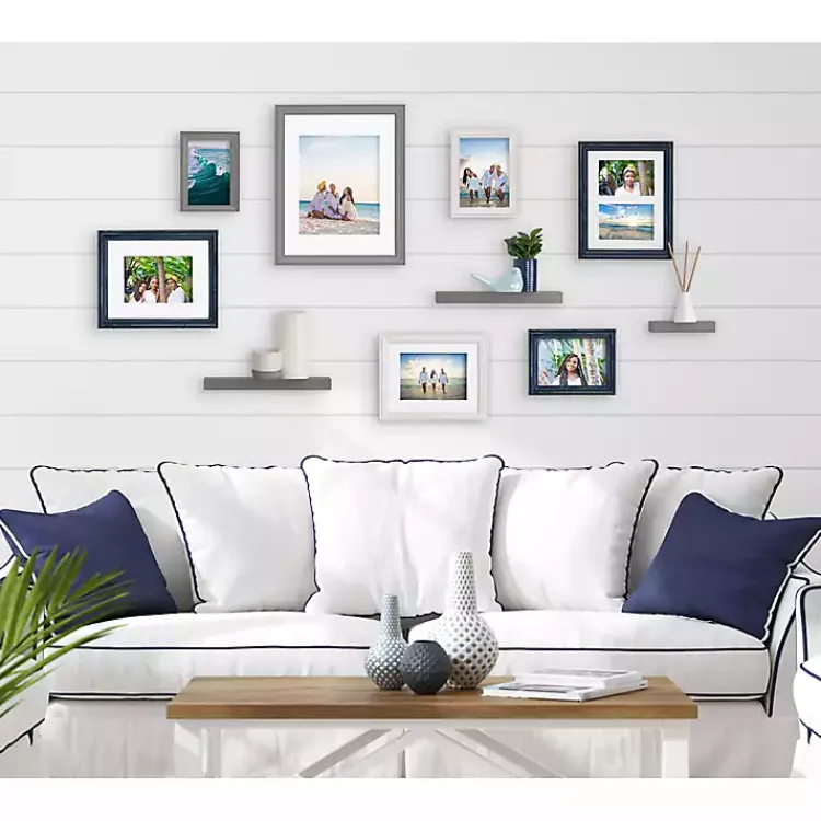 Kirklands Home Gray & Navy 10-pc. Gallery Wall Frame & Shelf Set Online