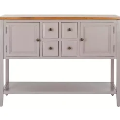 Kirklands Home & Oak 4-Drawer Charlotte Sideboard Gray Discount