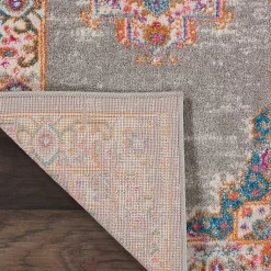Kirklands Home Gray & Pink Central Motif Botanical Runner Outlet