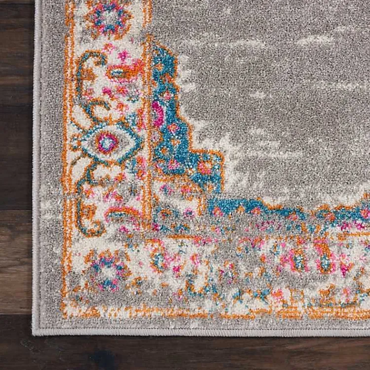 Kirklands Home Gray & Pink Central Motif Botanical Area Rug, 5x7 Online