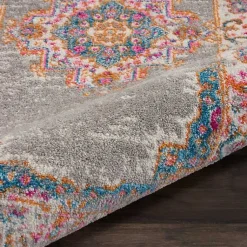 Kirklands Home Gray & Pink Central Motif Botanical Area Rug, 5x7 Online