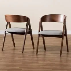 Kirklands Home & Walnut Danton Dining Chairs, Set of 2 Gray Hot