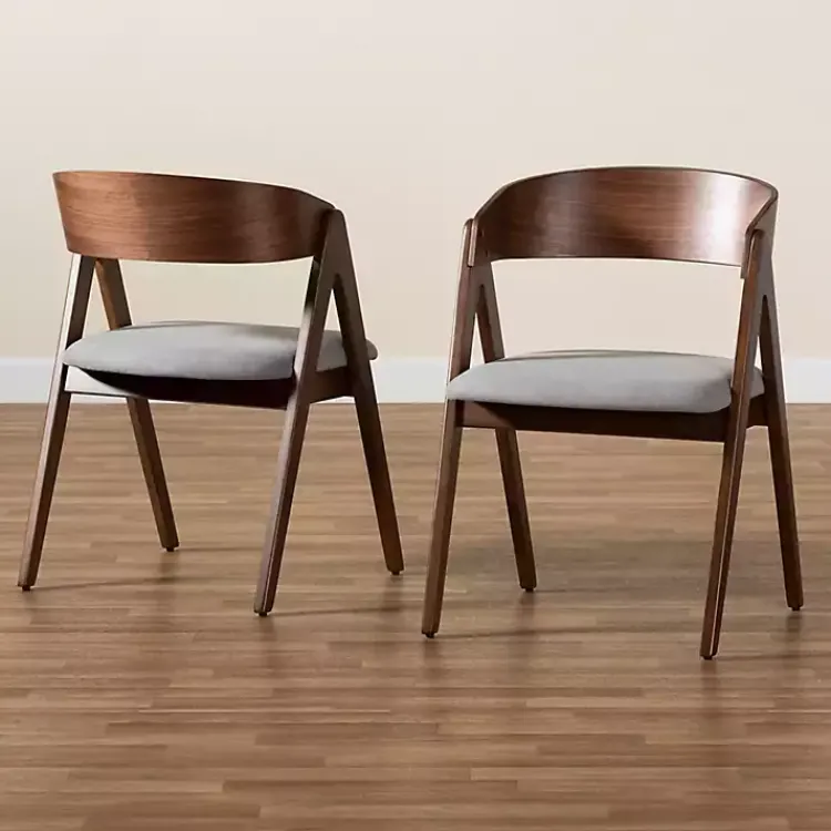Kirklands Home & Walnut Danton Dining Chairs, Set of 2 Gray Hot