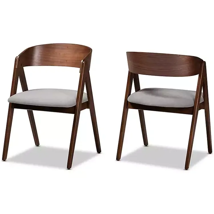 Kirklands Home & Walnut Danton Dining Chairs, Set of 2 Gray Hot