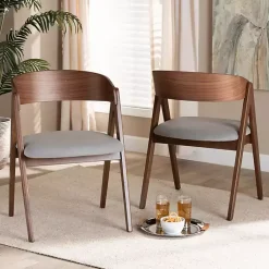 Kirklands Home & Walnut Danton Dining Chairs, Set of 2 Gray Hot