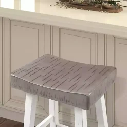 Kirklands Home & White Backless Cooper Bar Stools, Set of 2 Gray Clearance