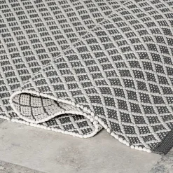 Kirklands Home Gray & White Trellis Indoor/Outdoor Rug, 4x6 New