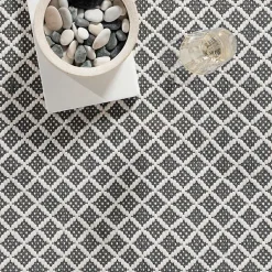Kirklands Home Gray & White Trellis Indoor/Outdoor Runner, 3x8 Sale