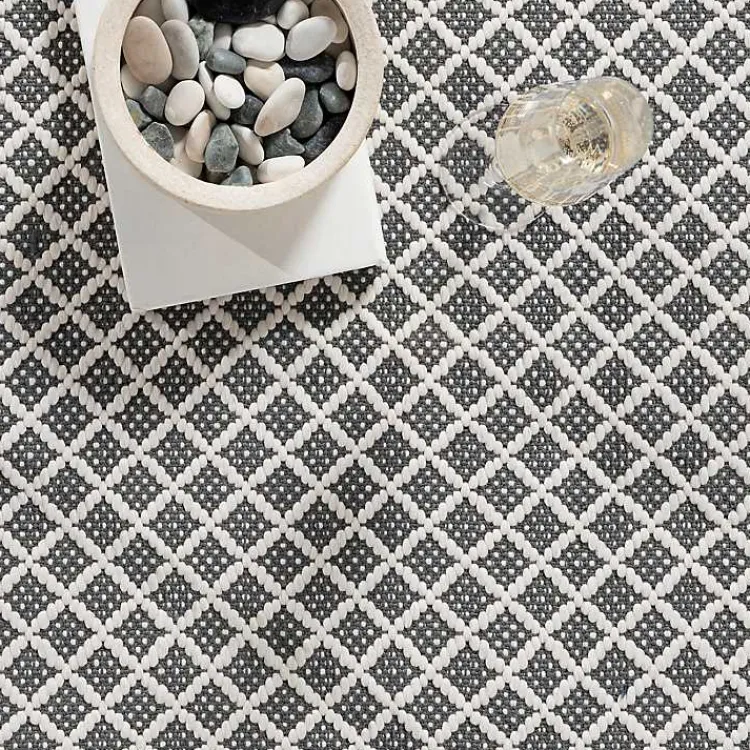 Kirklands Home Gray & White Trellis Indoor/Outdoor Runner, 3x8 Sale