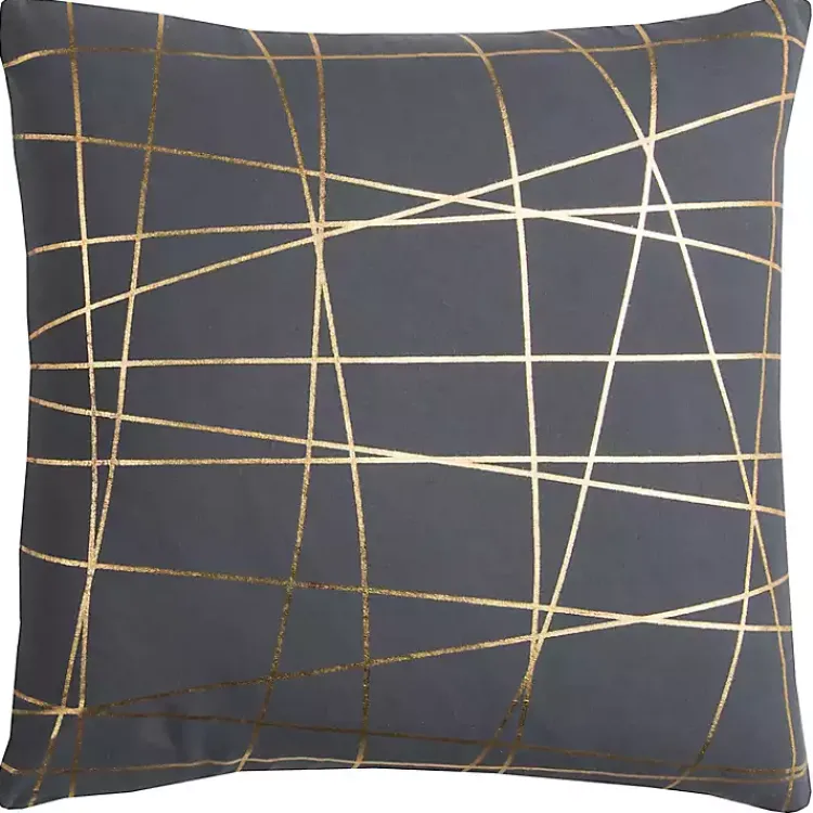 Pillows>Kirklands Home Abstract Lines Pillow Gray