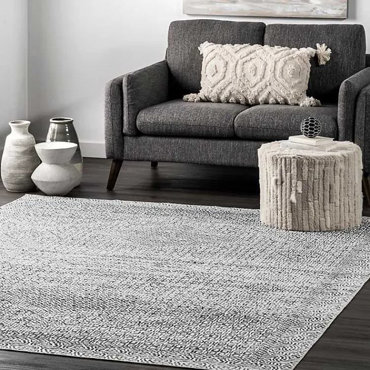 Kirklands Home Gray Abstract Pattern Washable Runner Hot