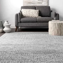 Kirklands Home Gray Abstract Pattern Washable Runner Hot
