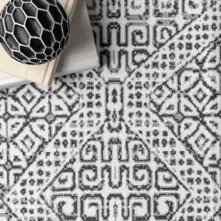 Kirklands Home Gray Abstract Pattern Washable Runner Hot