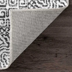 Kirklands Home Gray Abstract Pattern Washable Runner Hot