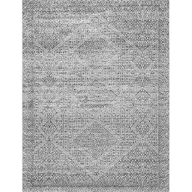 Kirklands Home Gray Abstract Pattern Washable Area Rug, 4x6 Clearance