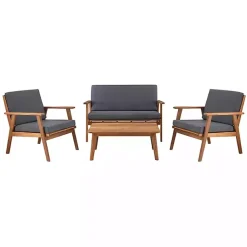 Kirklands Home Acacia Wood 4-pc. Outdoor Living Set Gray New