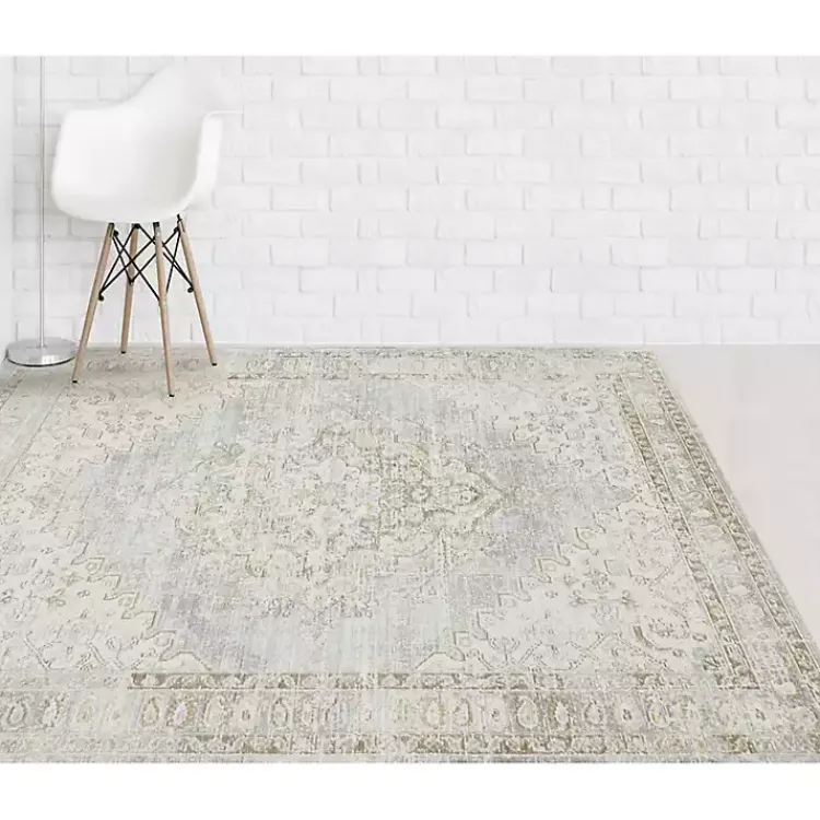 Kirklands Home Gray and Beige Vintage Medallion Area Rug, 5x7 Discount