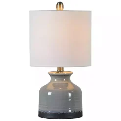 Kirklands Home Gray and Black Ceramic Table Lamp, Set of 2 White Sale