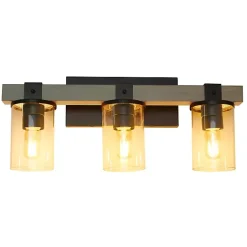Kirklands Home and Black Glass Shade Vanity Light Gray New