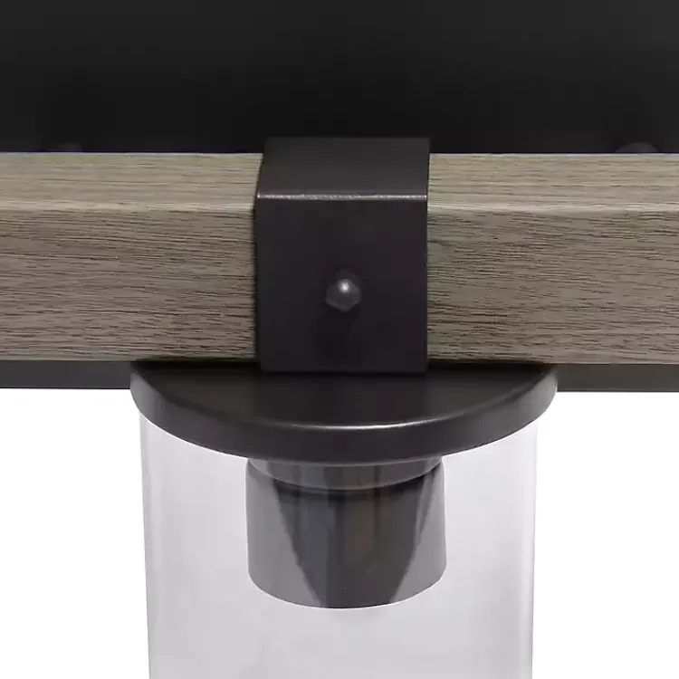Kirklands Home and Black Glass Shade Vanity Light Gray New
