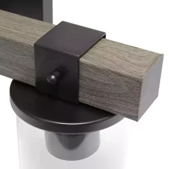 Kirklands Home and Black Glass Shade Vanity Light Gray New